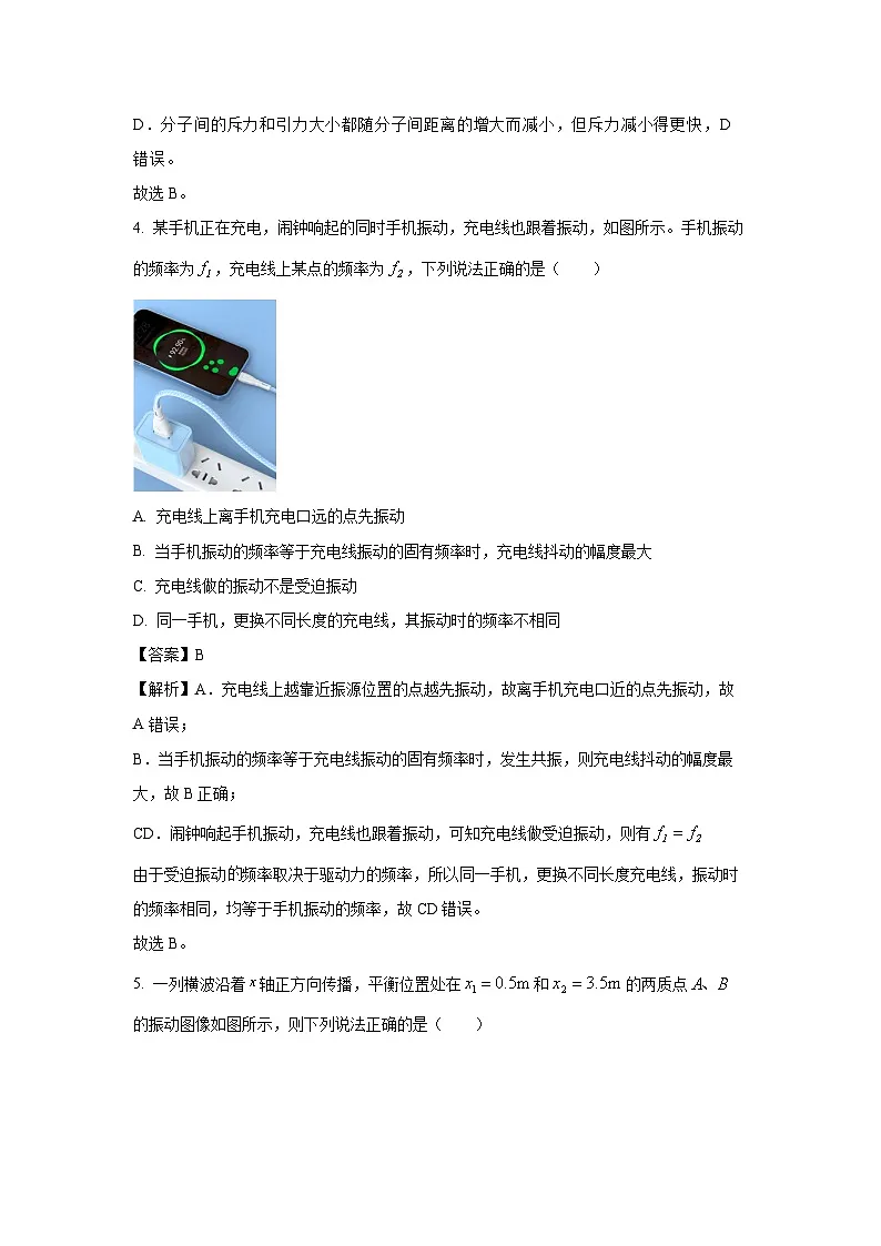 山东省部分学校2024-2025学年高二下学期4月阶段性诊断测试物理试卷（解析版）第3页