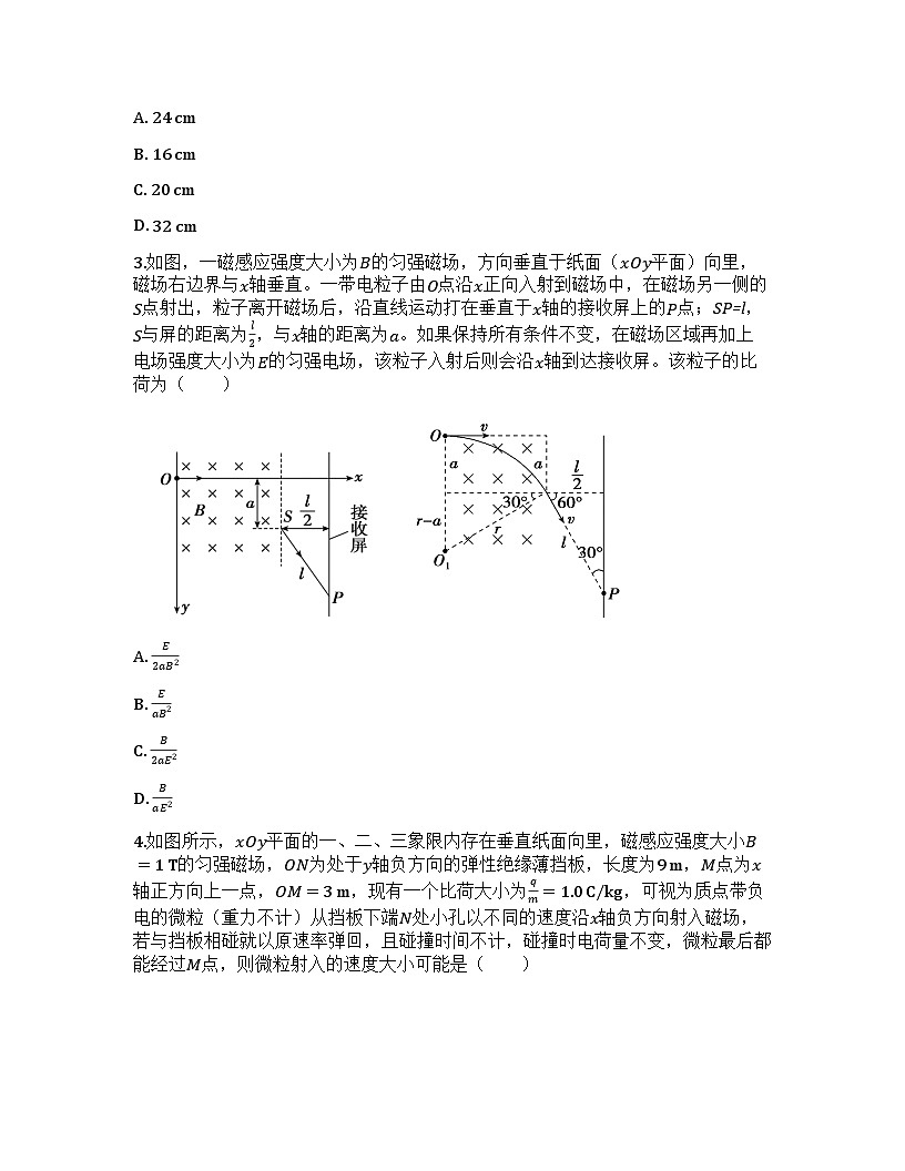 2026届高考物理一轮基础复习训练51 带电粒子在有界磁场中的运动第2页