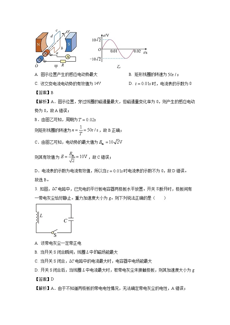 【物理】湖北省部分高中联考协作体2024-2025学年高二下学期期中考试试卷（解析版）第2页