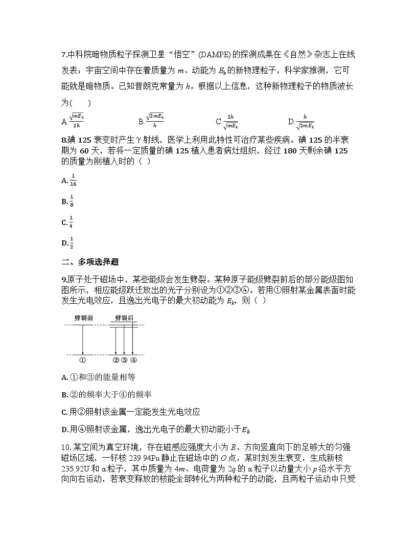2026届高考物理一轮基础复习训练74 原子结构和原子核第3页