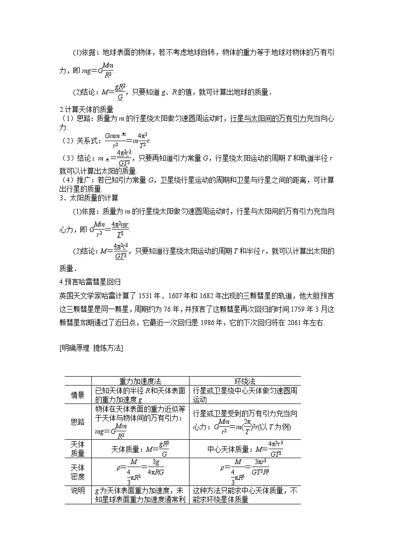 7.3 万有引力理论的成就 学案-高中物理人教版（2019）必修第二册第2页