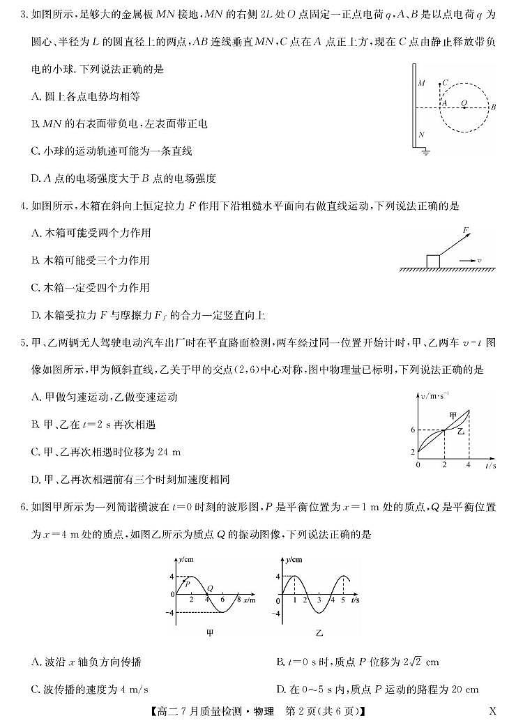 江西省部分名校2024-2025学年高二下学期7月质量检测（期末）物理试卷第2页
