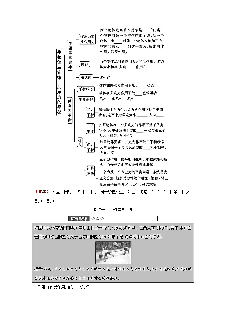 第二章  第4讲　牛顿第三定律　共点力的平衡练习含答案-高考物理一轮专题第2页