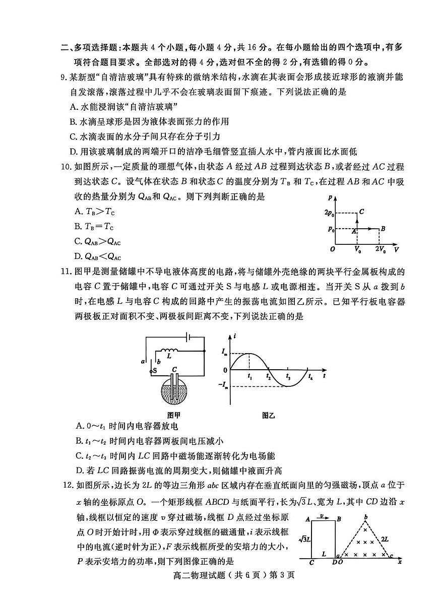 山东省聊城市2024-2025学年高二下学期期末考试物理试卷（PDF版附答案）第3页