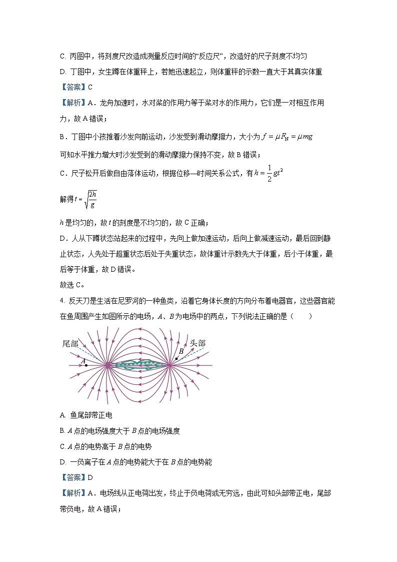 浙江省金华市2024-2025学年高一下学期6月期末物理试卷（解析版）第3页