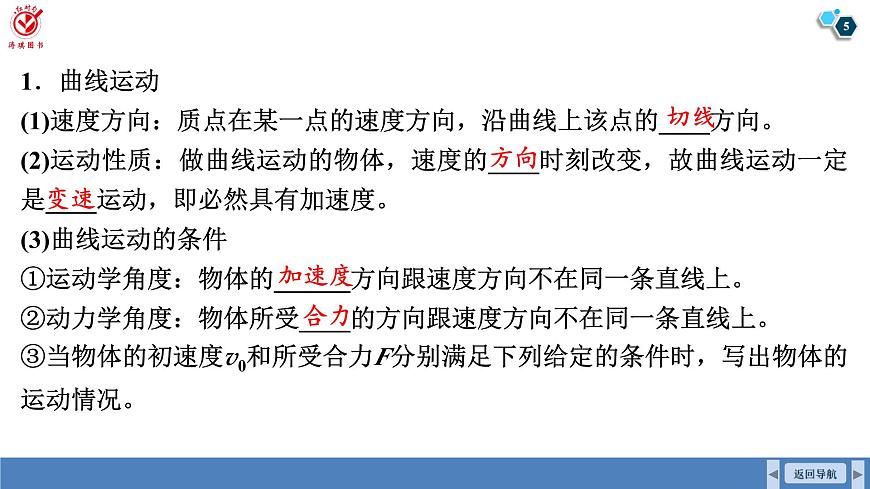 高考物理【一轮复习】课件第四章   第一讲　曲线运动　运动的合成与分解第5页