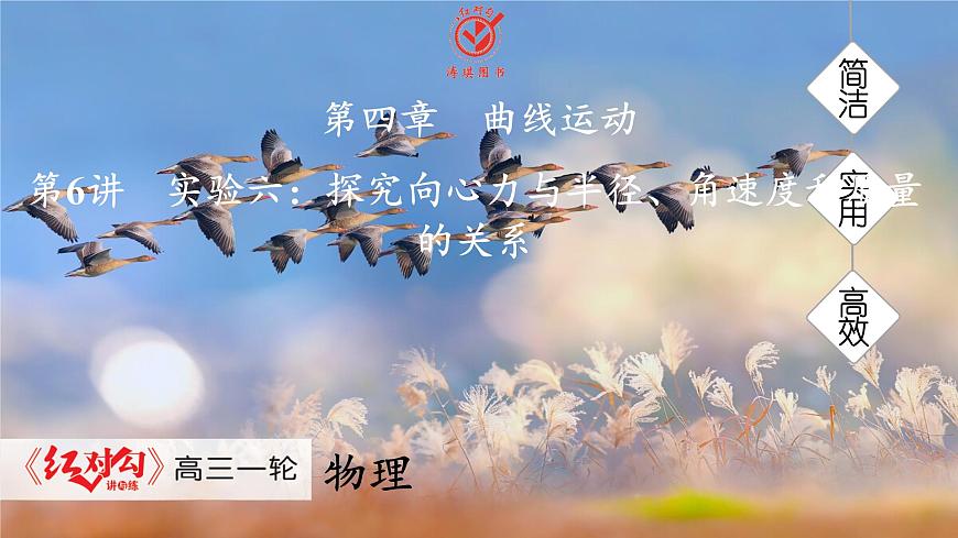 高考物理【一轮复习】课件第四章   第六讲　实验六：探究向心力与半径、角速度和质量的关系第1页