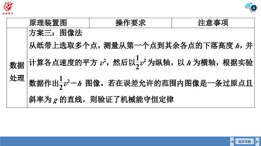 高考物理【一轮复习】课件第六章   第六讲　实验七：验证机械能守恒定律第6页