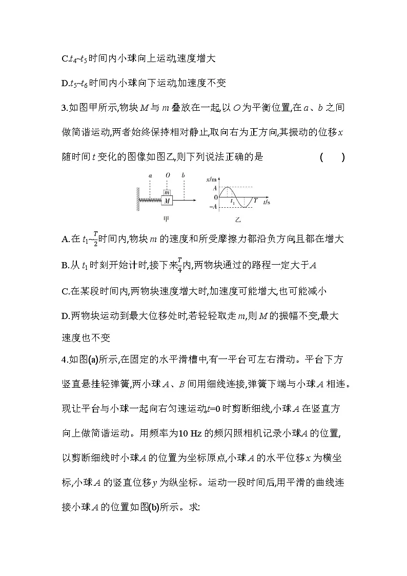 第二章专题强化练3 振动图像问题-教科版（2019）高中物理高二上选必 1第2页