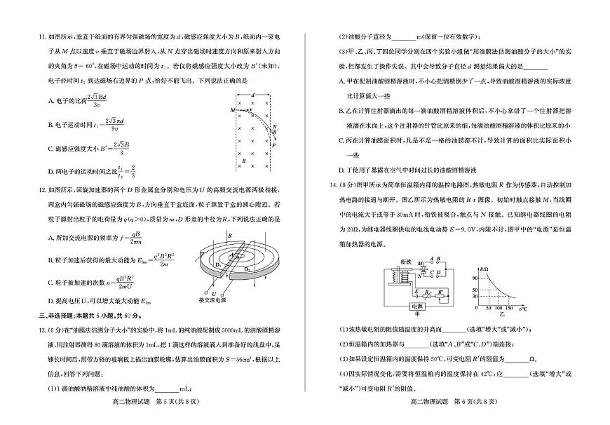 山东省枣庄市2024-2025学年高二下学期期末考试物理试卷（PDF版附答案）第3页