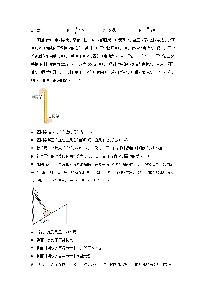 重庆市2024_2025学年高一物理上学期期中试题含解析第2页