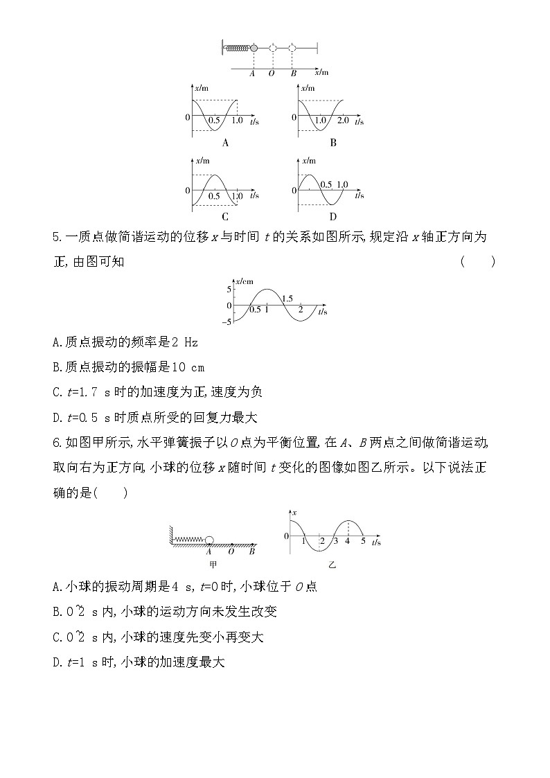 第二章第2节振动的描述分层训练（含答案）-鲁科版高中物理高二上学期（选必一）第2页