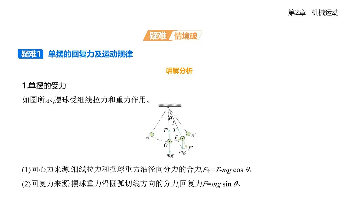 第二章第3节单摆知识点串讲课件-鲁科版高中物理高二上学期（选必一）第4页