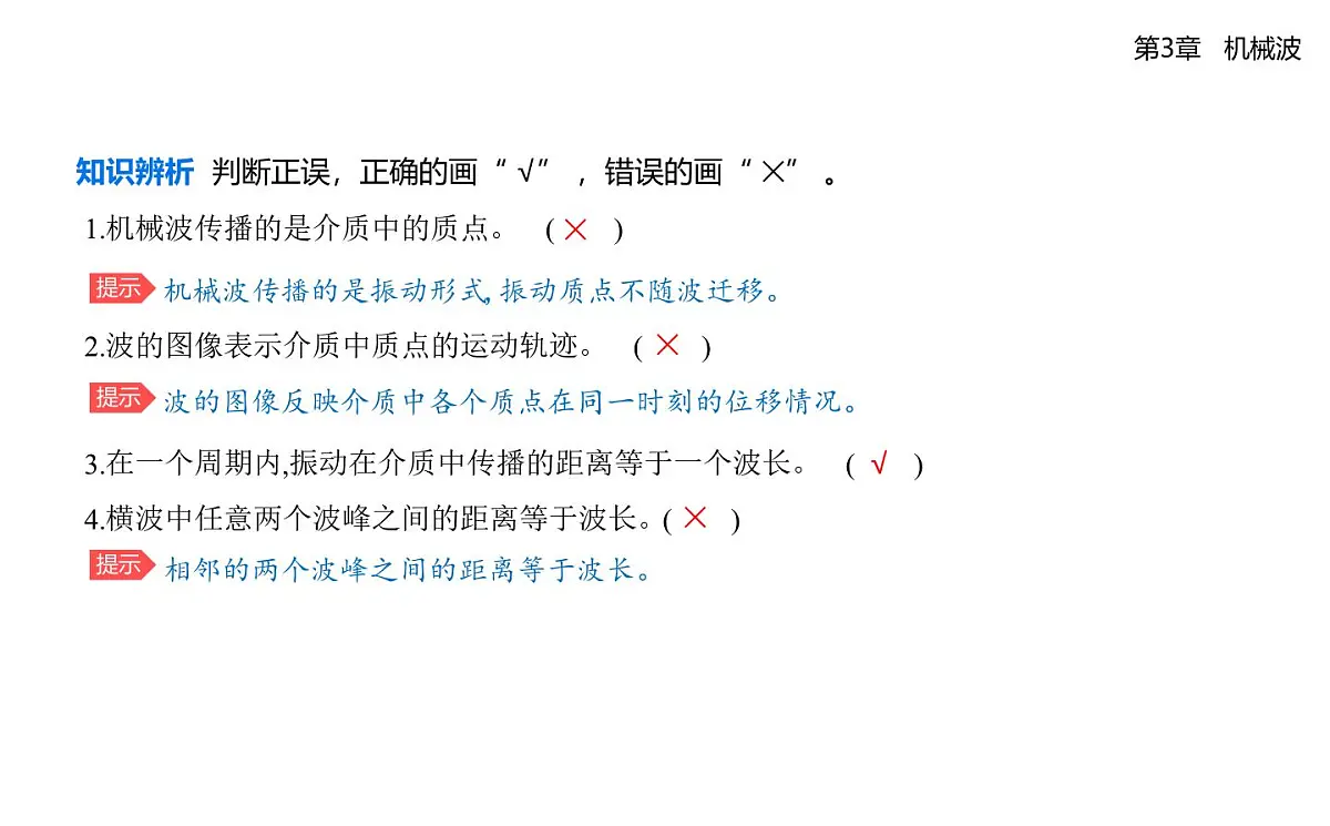 第三章第1节波的形成和描述知识点串讲课件-鲁科版高中物理高二上学期（选必一）第6页