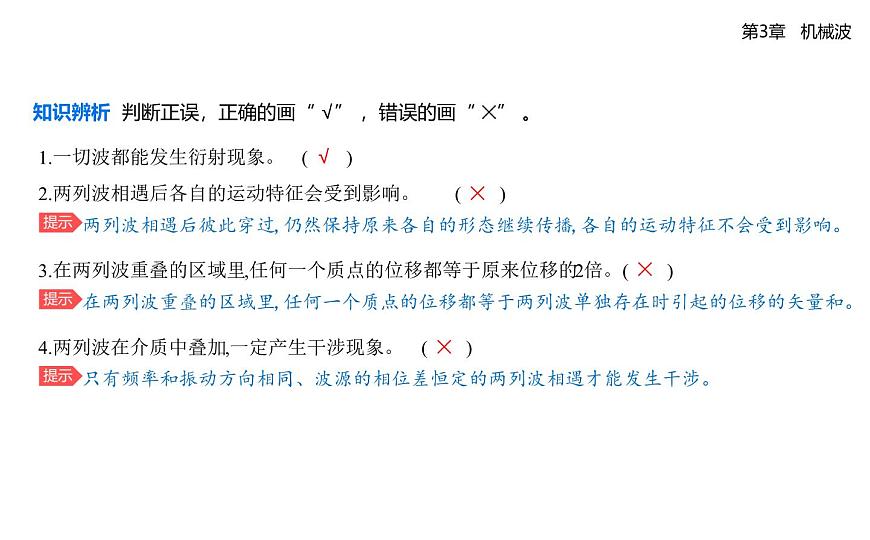 第三章第3节波的干涉和衍射知识点串讲课件-鲁科版高中物理高二上学期（选必一）第4页
