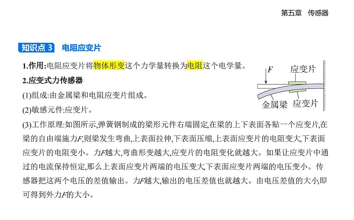 5.2常见传感器的工作原理及应用知识点串讲课件-人教版高中物理高二上学期（选必二）第4页