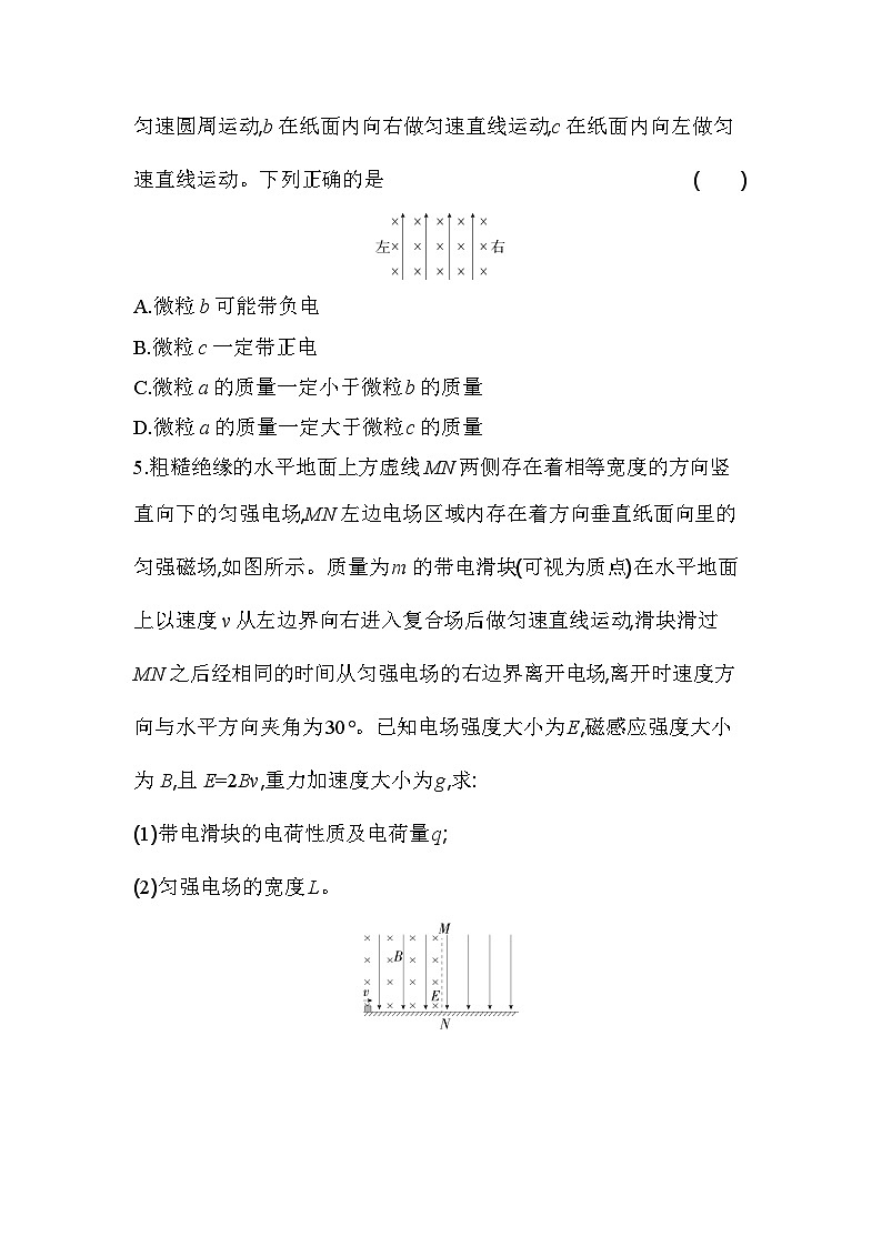 第一章专题强化练3 带电粒子在复合场中的运动（含答案解析）-人教版高中物理高二上册（选必2）第3页