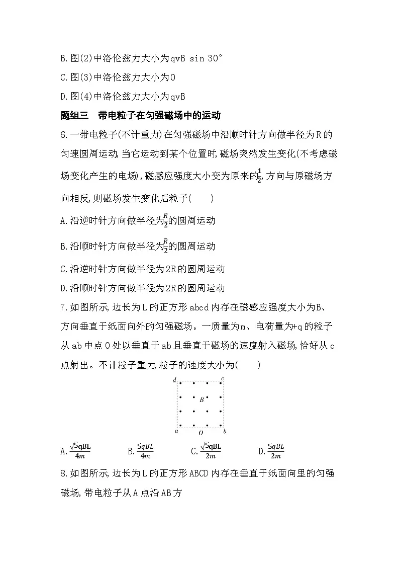 1.3洛伦兹力-分层训练（含答案解析）-教科版高中物理高二上学期（选必二）第3页