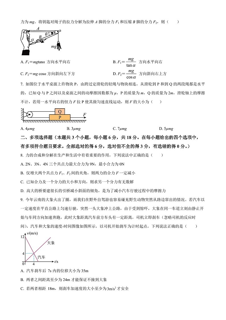 2025届四川省成都列五中学高三下学期10月月考-物理试题（含答案）第3页