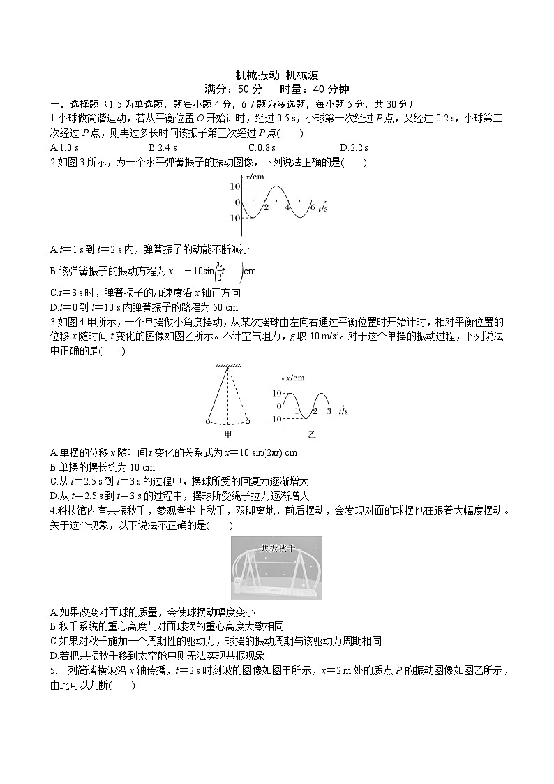 15.第十五周 机械振动 机械波练习含答案---2026届高考物理一轮复习专题第1页