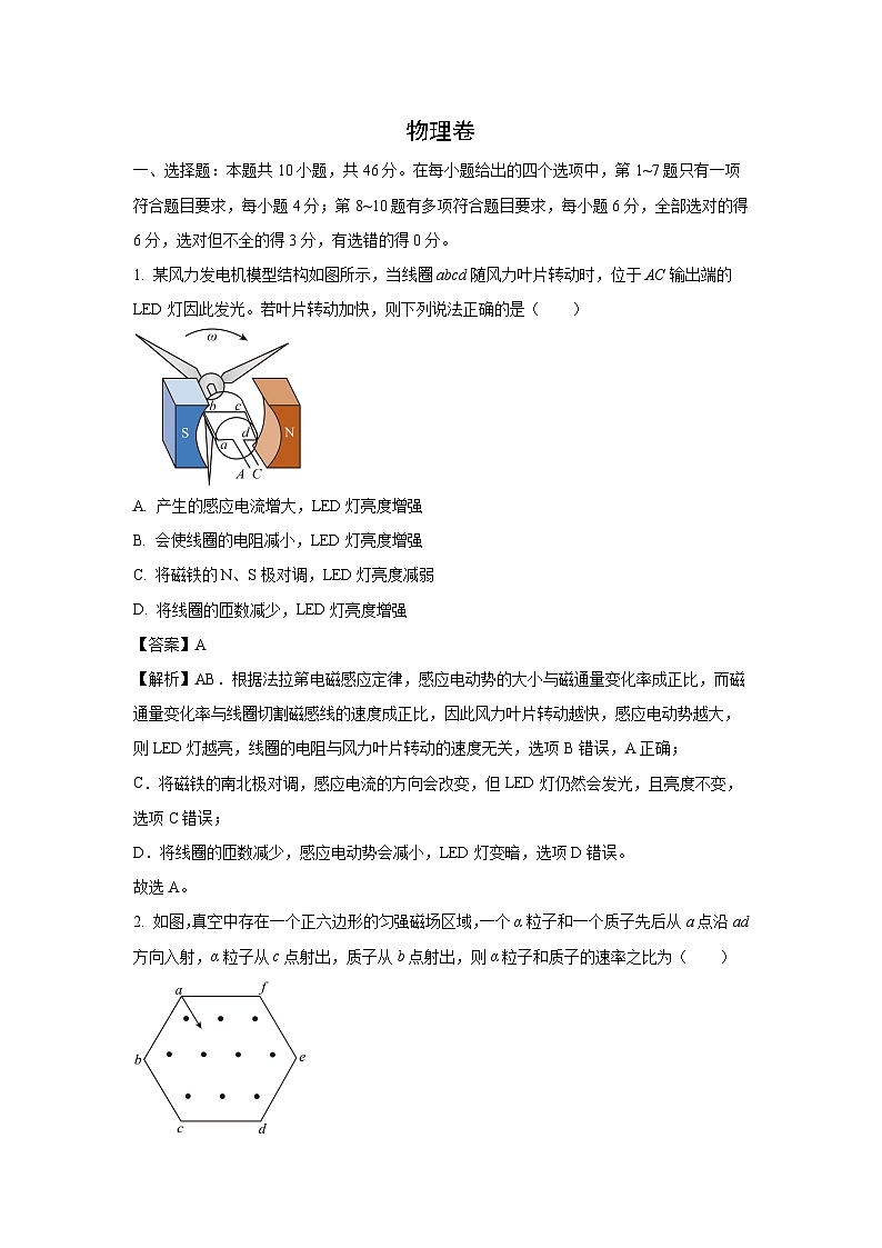 【物理】黑龙江省龙东地区2024-2025学年高二下学期4月月考试题（解析版）第1页