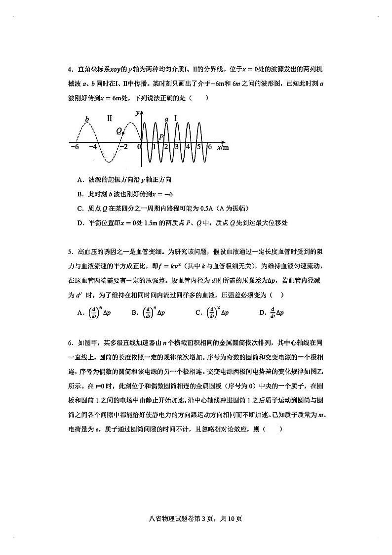 2025届八省高三下学期适应性联考模拟演练考试-物理试题（含答案）第3页