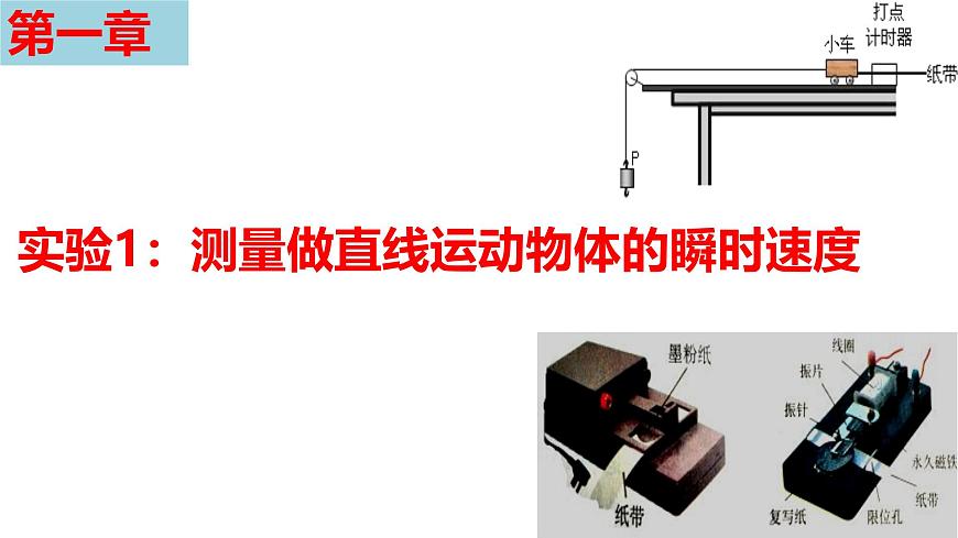 2026届高考物理一轮复习课件：第一章实验1测量做直线运动物体的瞬时速度第1页