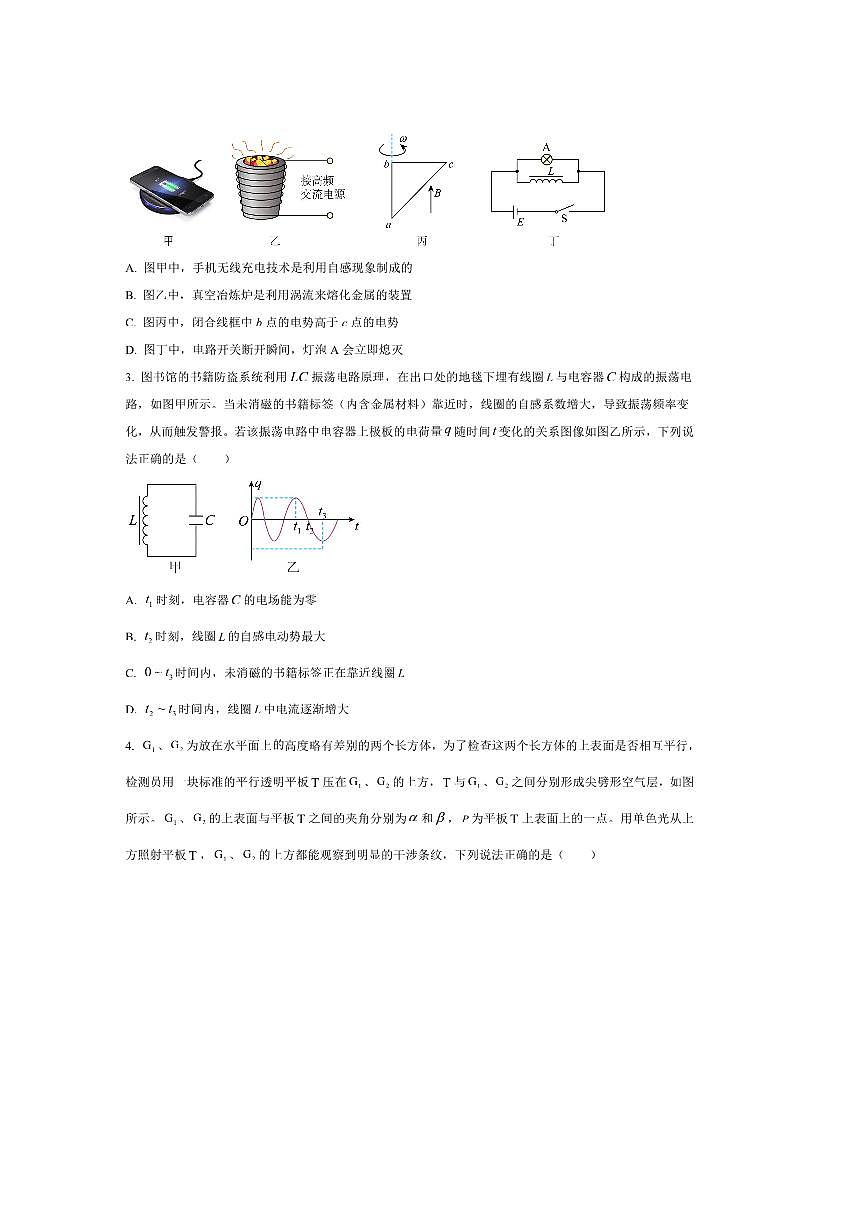 2024～2025学年四川省资阳市高二下7月期末物理试卷第2页