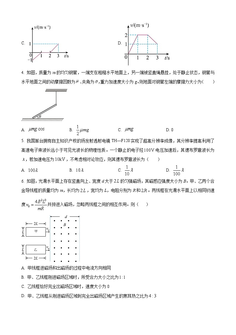 2025年高考真题——物理（陕晋青宁卷） Word版无答案第2页