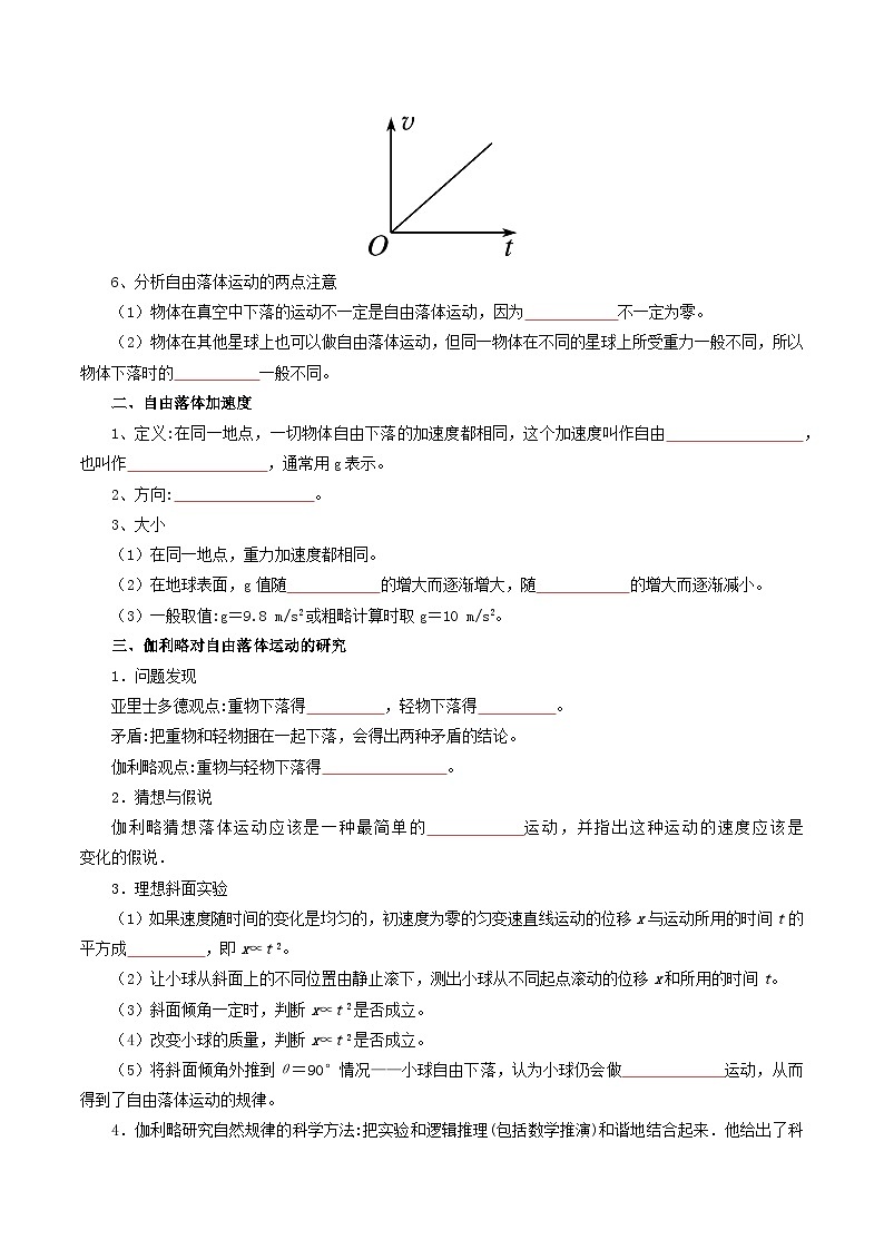 【初高衔接】衔接点08 自由落体运动（学生版）-2025年初升高物理暑假衔接讲练 (通用版)第2页