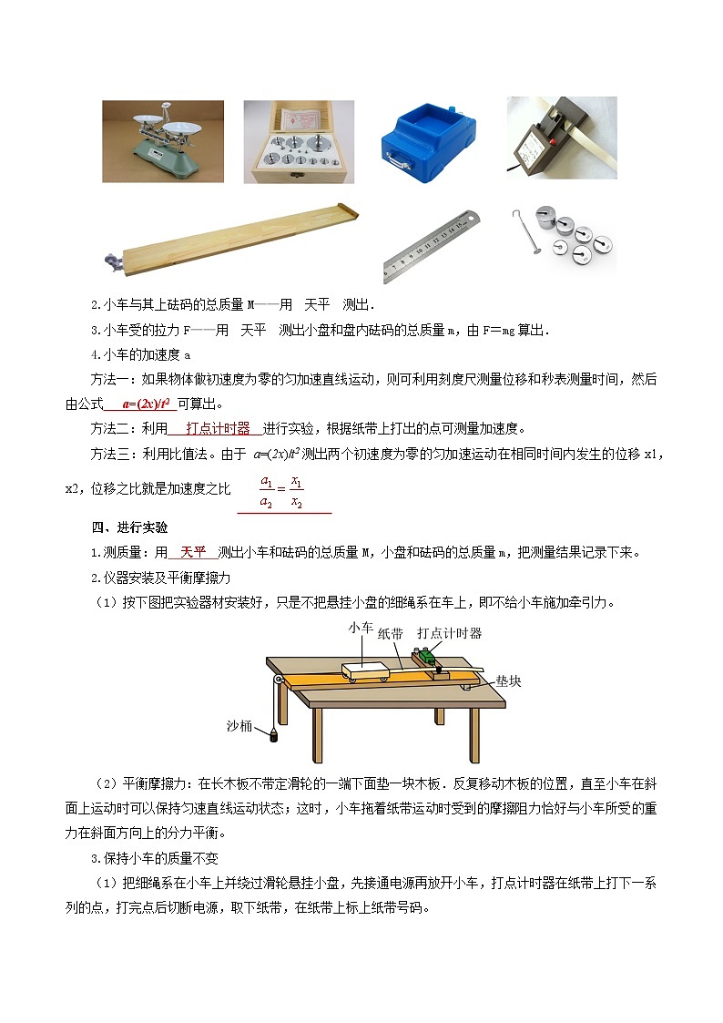 【初高衔接】衔接点15 实验：探究加速度与力、质量的关系（教师版）-2025年初升高物理暑假衔接讲练 (通用版)第2页
