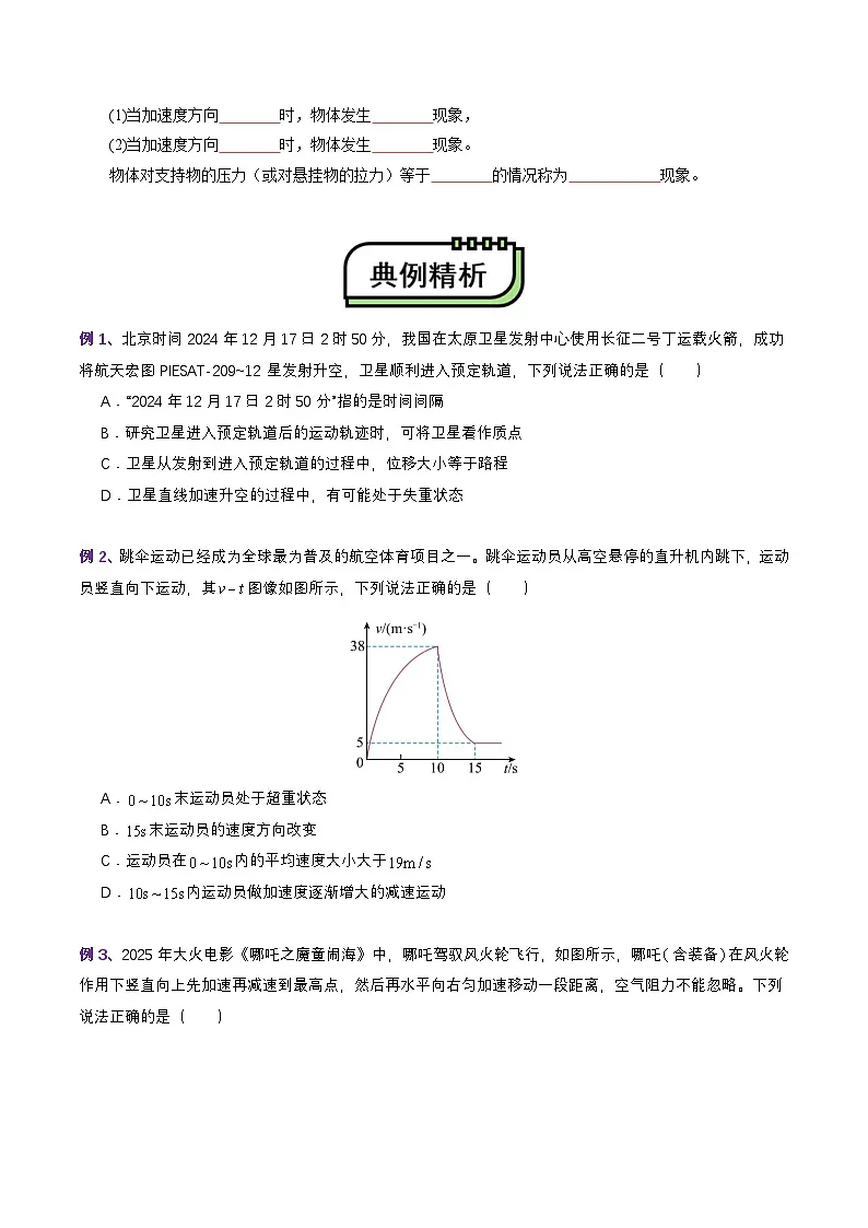 【初高衔接】衔接点19 超重和失重（学生版）-2025年初升高物理暑假衔接讲练 (通用版)第3页