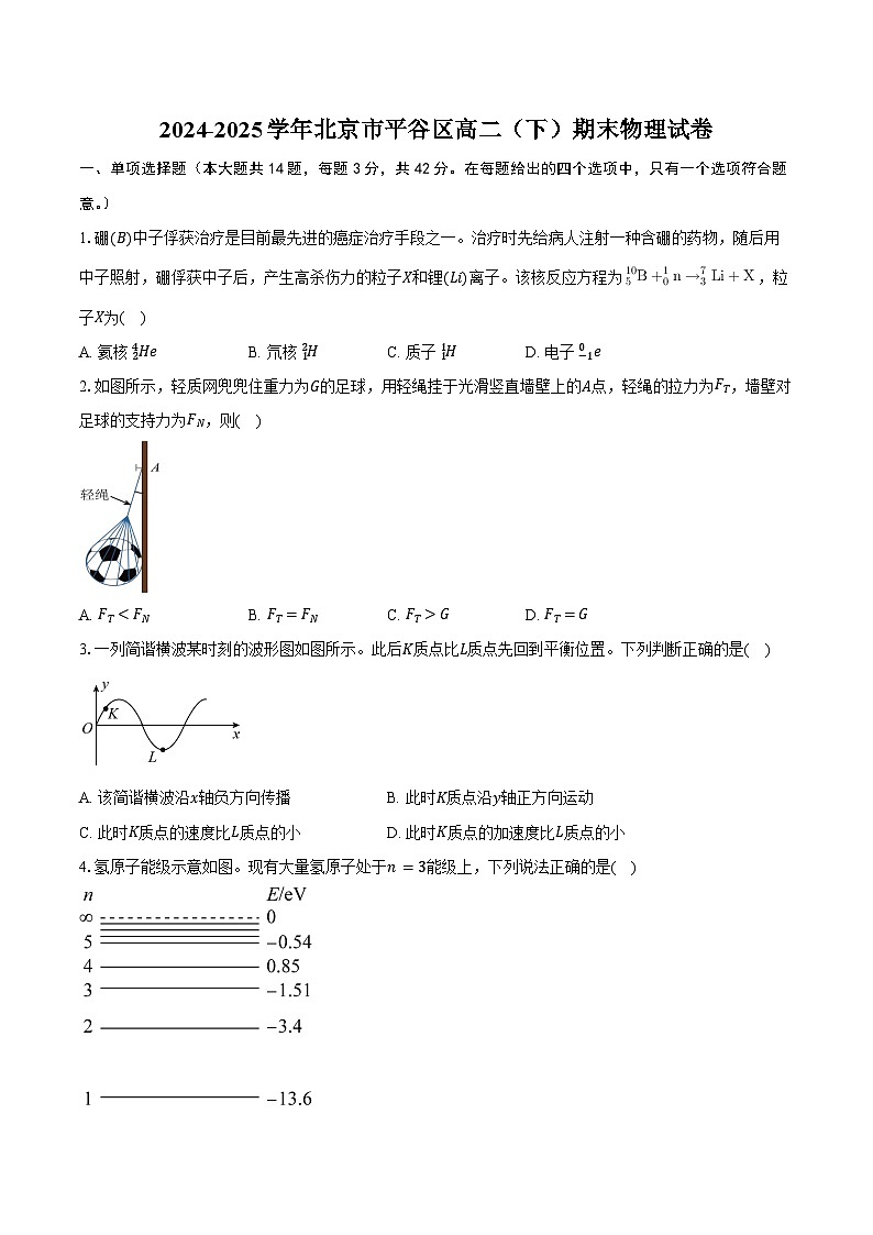 2024-2025学年北京市平谷区高二（下）期末物理试卷（含答案）第1页