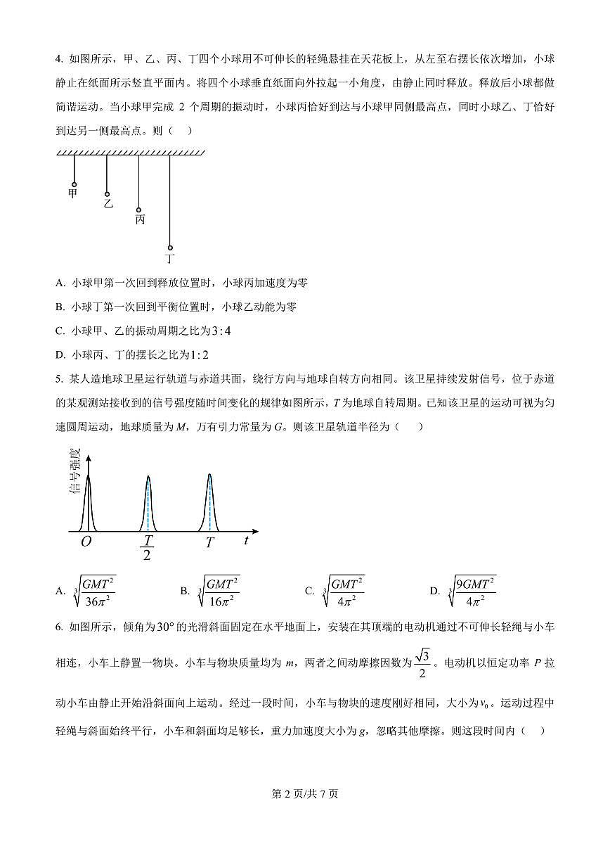 2025年高考四川卷物理真题（原卷版）第2页