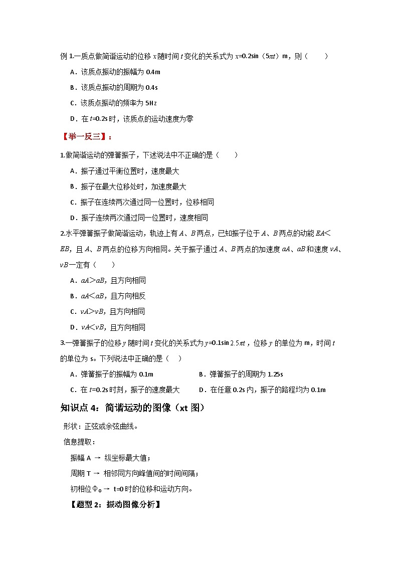 人教版（2019）高中物理选择性必修一第二章2.2举一反三训练(原卷版）第2页