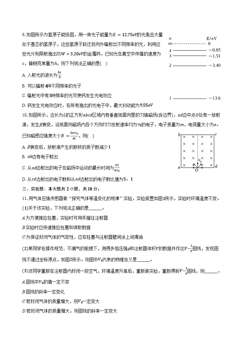 2024-2025学年安徽省天一大联考高二（下）期末物理试卷（含解析）第3页