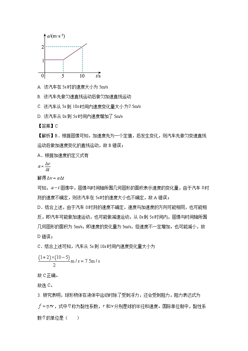 安徽省部分学校2024-2025学年高二下学期期末考试（C）物理试卷（解析版）第2页