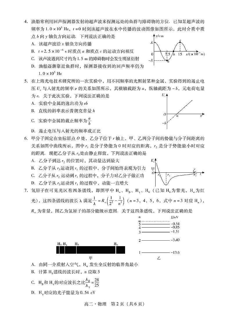 广东肇庆2024-2025学年高二下学期期末考试物理试题（含答案）第2页