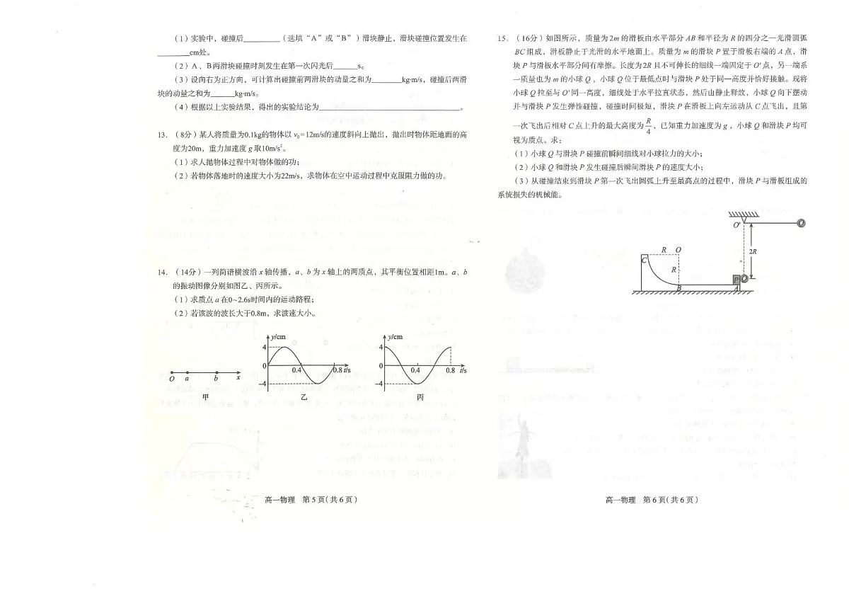 河北省石家庄市2024-2025学年高一下学期期末考试物理试题（PDF版附答案）第3页
