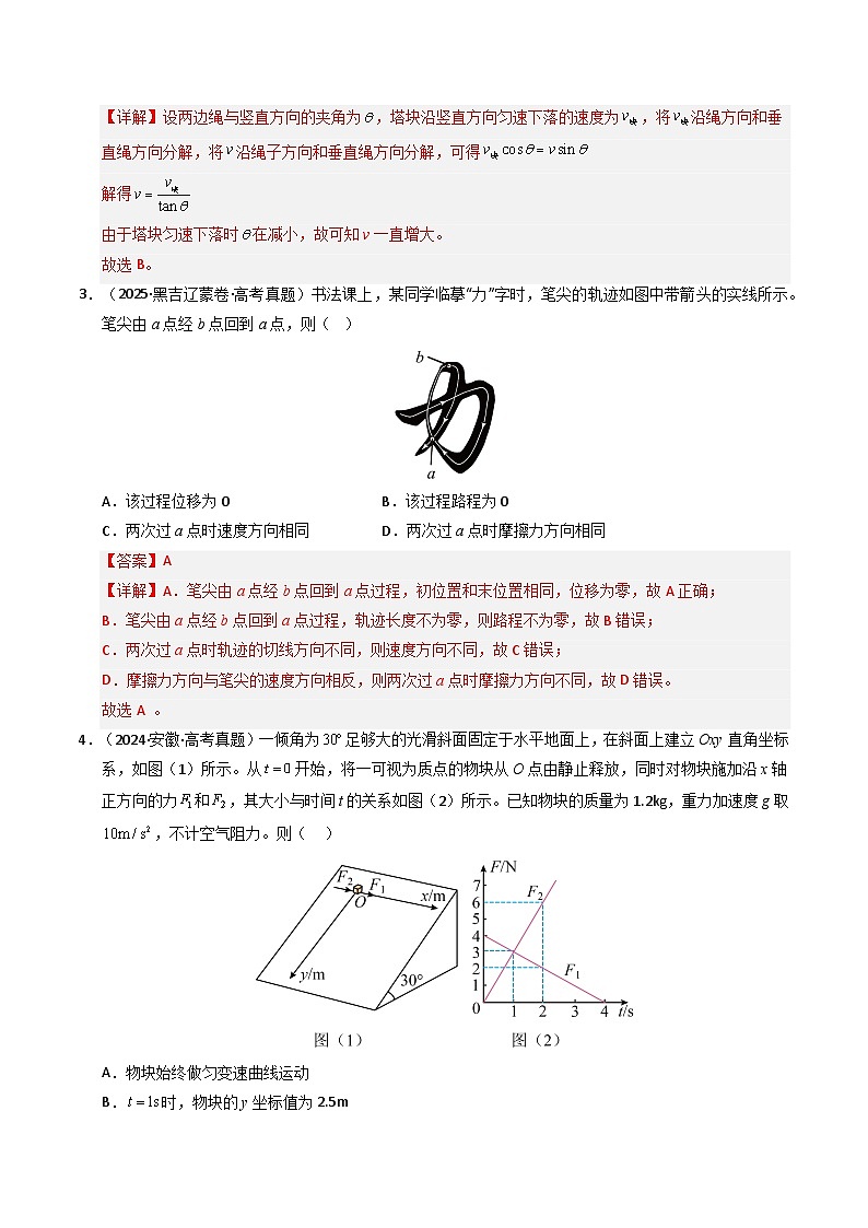 备战2026年高考精品试题汇编 物理 专题04 曲线运动 Word版含解析第3页