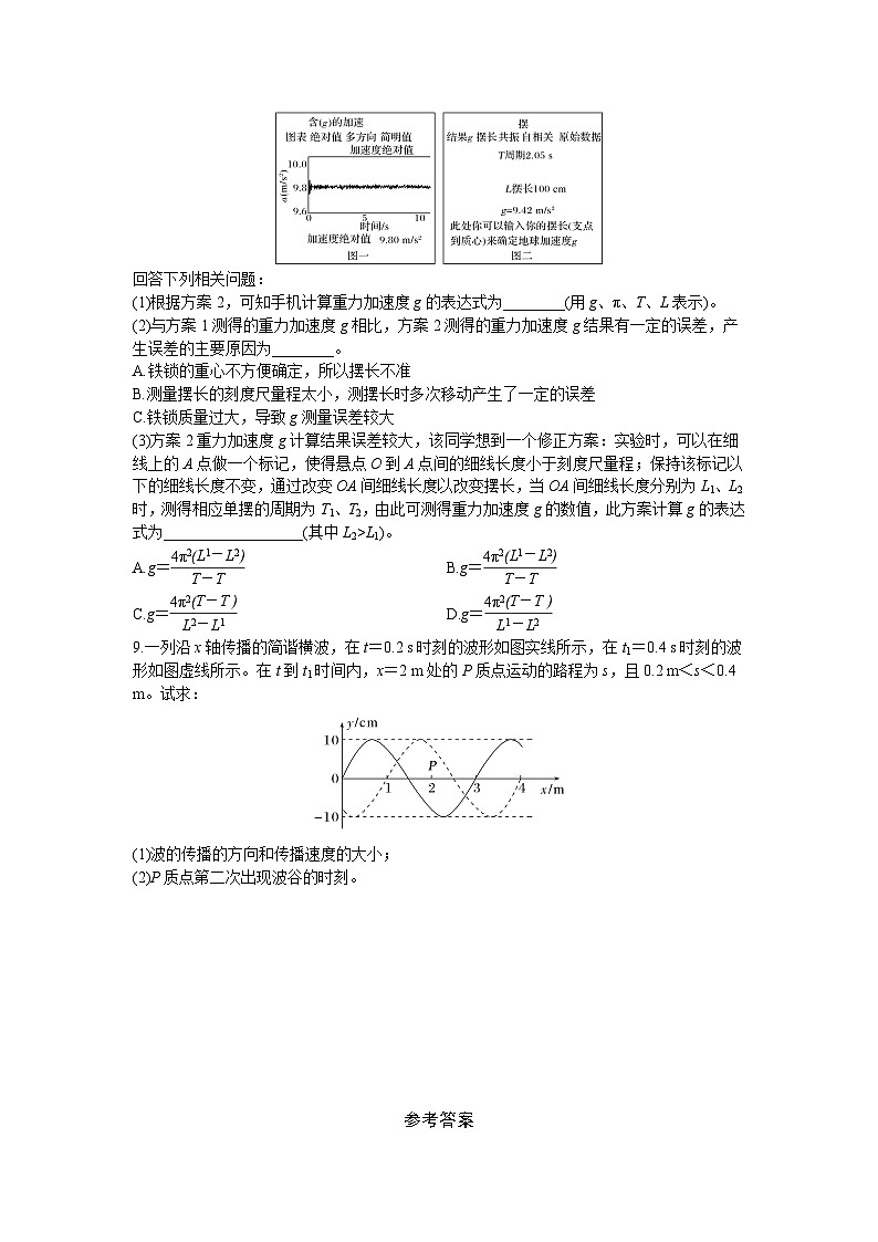 2026届高考物理一轮复习周测卷15第十五周机械振动机械波（Word版附解析）第3页