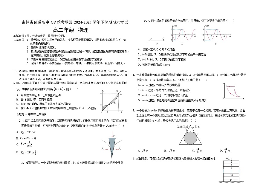 高二物理A卷第1页