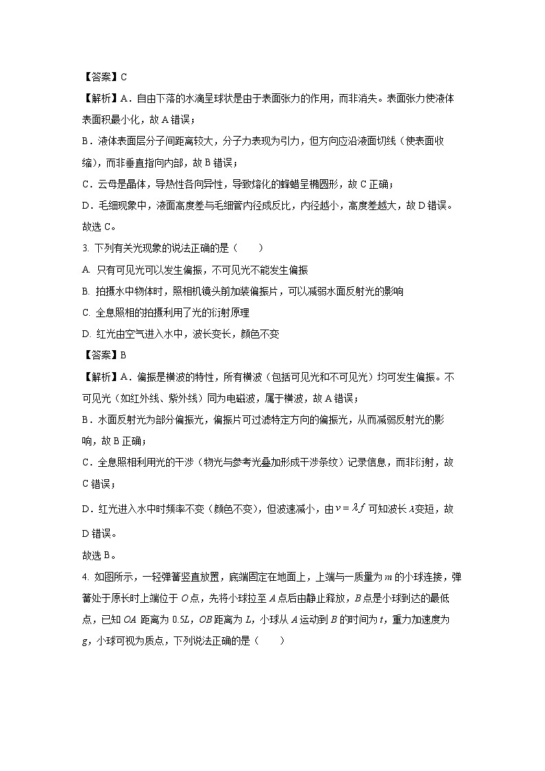 江西省九师联盟2024-2025学年高二下学期7月期末质量检测（B卷）物理试题（解析版）第2页