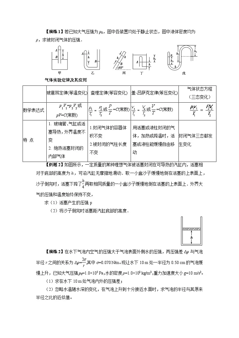 高考物理三轮冲刺：气体状态方程教案第3页