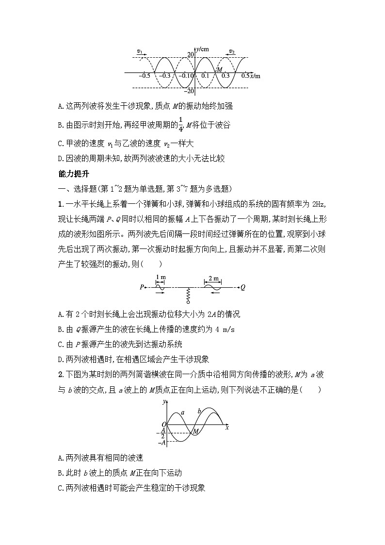 3.4波的干涉同步练习-高中物理人教版（2019）选择性必修第一册第3页