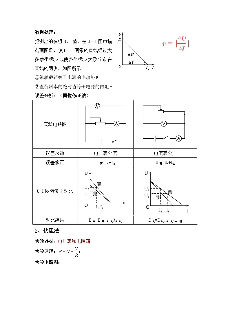 12.3 实验：电池电动势和内阻的测量 导学案 -高中物理人教版（2019）必修第三册第2页