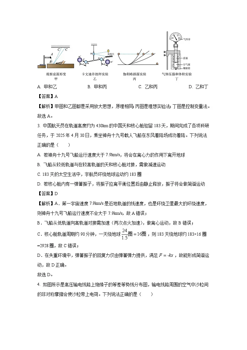 浙江省舟山市2024-2025学年高二下学期6月期末物理试卷（解析版）第2页
