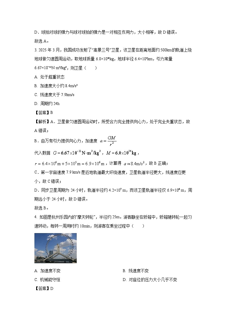 浙江省杭州市上城区等5地2024-2025学年高二下学期6月期末物理试卷（解析版）第2页