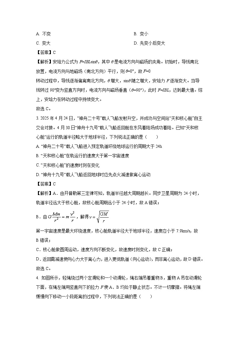 河南省天一大联考2024-2025学年高二下学期开学摸底考试物理试卷（解析版）第2页