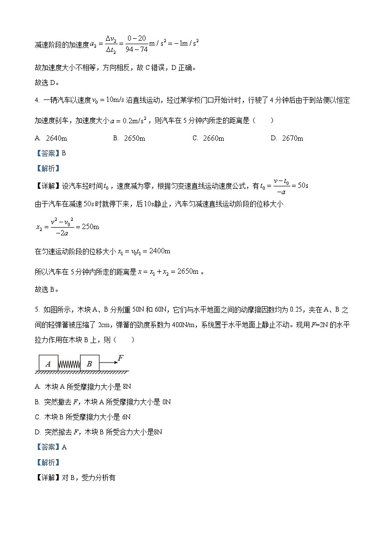 陕西省商洛市2024-2025学年高一上学期1月期末考试物理试卷+解析第3页